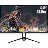 شاشة ألعاب FHD 21.45 بوصة TM22FHD120IPS، معدل تحديث 120Hz، وقت استجابة 1 مللي ثانية، لوحة IPS، HDMI 2.1 وDP 1.4، مزامنة تكيفي