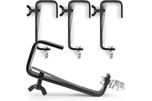Beamz 4x BC50B-50 Black G Clamp Lighting Truss Clamps, Secure 50kg Max Load, Fits 15-51mm Tubes, Stage and Theatrical Fixtures, Efficient Heavy-Duty Mounting for Events