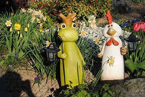 Riesig XXL Froschkönig Dekofigur Frosch ca. 57 cm Solar Lampe neu - 2