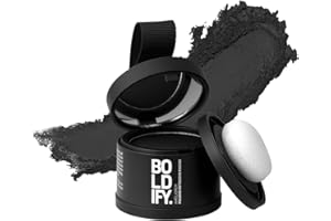 BOLDIFY Poudre de Racine de Cheveux (Noir), Retouche Racines Instantanée, Camoufle Cheveux Gris, Résultat Naturel 4g