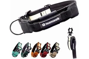 teamwalk® Premium Dog Collar - with Magnetic Handle, Light Strips, Air Tag Bag, Individually Adjustable, Soft Padding, Robust Buckle, Available with Matching Lead, Now Lighter (M)