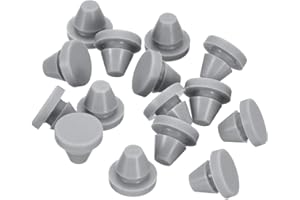 QUARKZMAN 15 Piezas Tapones de Silicona, Tapones Redondos de Bloqueo a Presión para Agujeros de 7-8mm, Tapones de Agujero Impermeables para Tubos de Metal, Color Gris