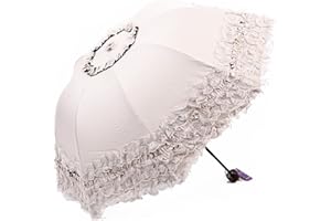 Maibar Sun Umbrella Ladies UV Parasol Umbrellas for women Folding Parasol Waterproof UV Umbrella for Sun Protection Flower Magic Lightweight 8 Bones Umbrella