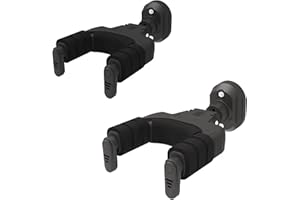 AUPHY Guitar Wall Mount Guitar Hooks, Self-Locking Function, Suitable for All Types of Guitars and Basses, Pack of 2