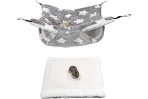 BUCATSTATE Hamac Hamster, Hamac Suspendu Lit avec Couverture, Accessoire pour la Cage pour Chinchillas, Furets, Cochons d'Inde, Gerbille