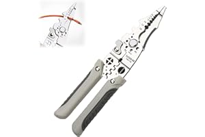 Growalleter Multifunctional Wire Stripper Crimper Cable Cutter Pliers, Multipurpose Wire Stripper Crimper Cable Cutter Pliers, Stainless Steel Electrical Wire Strippers and Crimping Tool (2 PCS)