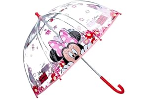 Vadobag Paraguas Cúpula Transparente Manual Paraguas Niña Infantil Paraguas Minnie Mouse 60cm