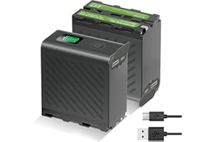 Palogreen 9600mAh NP-F970 Batteria Ricaricabili agli ioni di litio Compatibili con Sony NP-F970 / NP-F960 / NP-F750 / NP-F550 / NP-F930, Sony DCR-VX2100, PD150, PD170, FDR-AX1, HDR-AX2000, FX1 (2Pcs)