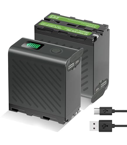 JYJZPB NP-F970 Vervangende Accu – 8800mAh, Met LCD-display, Type-C En Micro-USB Ingang, Powerbank Functie, Voor Sony Camcorders En Videolampen