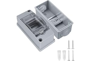 OUYANKA Sicherungskasten Aufputz IP65 Waterproof Verteilerkasten Aufputz für 2 Module Aufputzverteiler Kleinverteiler Aufputz Geeignet für Gärten, Bauernhöfe, Ladesäulen, Feuchtraum