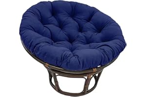 Yokbeer Large Round Papasan Chair Cushion, Thick Outdoor Rocking Chair Cushion, Rattan Hanging Basket Cushion, Egg Nest Replacement Pad (Color : Blue 2, Size : 90 * 90cm)