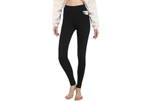 ACHTELEPHS Damen Leggings aus Baumwolle - High Waist Blickdichte Leggins mit Taschen