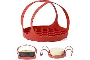 PFLYPF 1 pièce d'élingue à Steamer en Silicone, élingue à Vapeur antiadhésive Portable, Grille à Vapeur Anti-brûlure, élingue en Silicone pour autocuiseur, Accessoires de Cuisine Essentiels (Rouge)