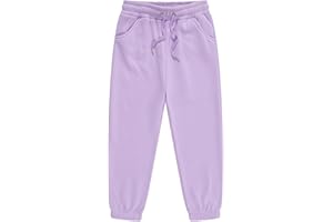 GENERIC Pantalon de survêtement en coton épais et chaud avec poches pour enfants, uni, taille élastique, pantalon de sport avec poches