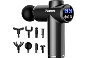 Tiamo Massagepistole, massage gun für tiefes Gewebe, Massagepistole zum Trainieren von Schmerzlinderung, 99 Geschwindigkeiten mit 8 Köpfen, elektrische Rückenmassagegeräte zur Schmerzlinderung