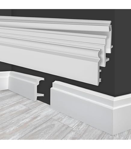 Battiscopa In MDF Bianco 120x15 Mm - Fibra Di Legno Compatto, 57.6 Ml, Facile Da Installare - Foto 7