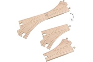 ALLES-MEINE.DE GMBH 2 TLG. Set: Weichen aus Holz - für Holzeisenbahn - passend für alle gängigen Schienen-Systeme - z.B. Brio/Heros/Eichhorn/IKEA u.v.m. - Eisenbahn Zubehör..