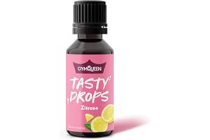 GymQueen Tasty Drops 30ml, gouttes savoureuses zéro calorie, zéro sucre et zéro matière grasse, gouttes aromatiques pour sucrer les aliments, délicieuses gouttes sans colorant artificiel, Goût:Zitrone