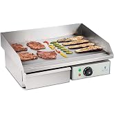 Royal Catering RCEG-55 Electric Fry Top Grill Iron (3,000 W, Length 55 cm, Smooth Heating Surface)