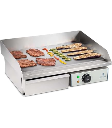 CROSSON 40 * 40CM Plaque Chauffante électrique Commerciale, Gril Pl Avec Plaque De Cuisson En Fer Antiadhesif De 10 Mm Dep Grills