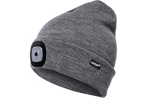 COTOP Unisex LED Headlamp Beanie Cap Men's Women Gift Winter Warm Beanie Hat Hands Free Lighted Beanie Cap for Dog Walking Night, Running, Camping,Hiking