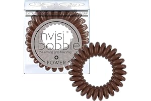 Invisibobble élastique cheveux marron Power Pretzel Brown x3 - Elastique spirale cheveux extra forte - Elastiques cheveux sans traces avec forte tenue