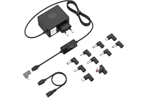 NEWDING 65W 3A Adaptador Corriente Regulable 20V 19V 18V 17V 16V 15V 14V 13V 12V 11V 10V 9V 8V 7V 6V 5V Fuente de Alimentación con 9 Conectores y Cable de Convertir Polaridad, Transformador Universal