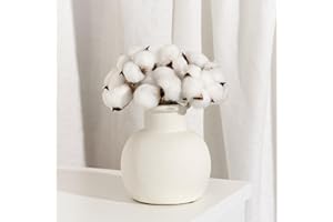 ‎PORCER PORCER Moderne Keramikvase, 15,2 cm, Terrakotta, Boho-Dekor, Bauernhaus, Rustikale Dekoration für Heimdekoration, Wohnzimmer, Eingang, Hochzeit, Partikeloberflächen-Design, Weiß