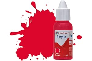 Humbrol Model Paint - DB0238 No 238 Red Arrow - Gloss (14ml), Acrylic Paints for Models, Plastic, Metal, Wood, Glass, Ceramics and More, Acrylic Touch Up Paint - Hobby Paint Bottle for Craft Kits