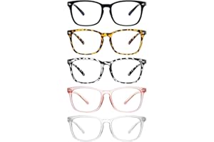 ZONLON 5 Pack Reading Glasses for Women Men Blue Light Blocking Spring Hinges Fashion Lightweight Computer Readers