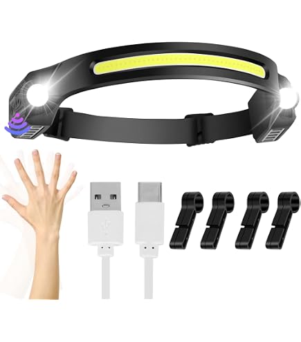 Lampada frontale a LED ricaricabile - Ultra luminosa e leggera - 500