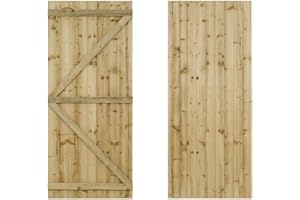 ARBOR GARDEN SOLUTIONS Featheredge Wooden Garden and Side Gates (v1) (H-1800, W-875, Natural (Light Green) Finish)