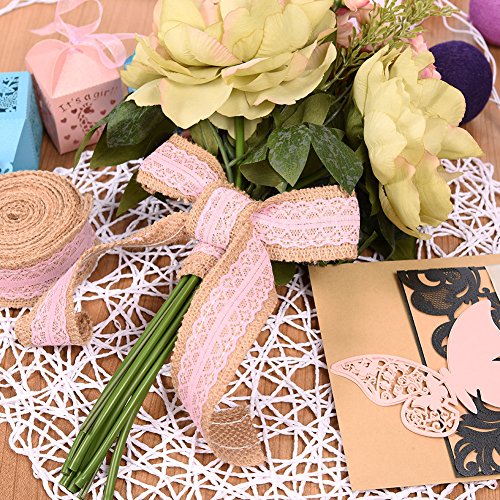 5 M Leinenband mit Spitze Strand Deko für DIY Handwerk Hochzeit LianLe - 2