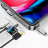 USB C Hub for iPad Pro 2021 2020 2018, Baseus 6 in 1 USB C to 4K HDMI Adapter, PD 100W Power Delivery, USB3.0, SD/TF Card Rea