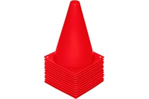 REEHUT Cônes de Circulation en Plastique Cônes Entraînement Lot de 12 Cônes Sport d'Agilité Football Rugby Gymnase