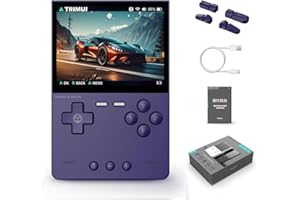 QUAZARPYON TRIMUI Brick Handheld Spielkonsole, 3.2 Zoll Retro Handheld Spielekonsolen Open Source Linux System IPS Bildschirm Eingebaut 13000+ Klassische Spiele Retro Video Spielekonsole, 64G TF Karte (Purpur)