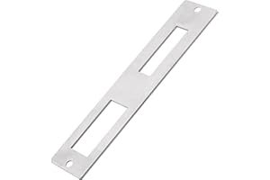 EMSea 1 Plaque de Gâche Plate de Porte en Acier Inoxydable 172mm x 33,7mm pour Poignée de Porte Pêne Dormant Plaques de Gâche de Sécurité Porte Ouvre-porte électrique Argent (entièrement Fermé)