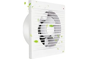 BORDEAG Badfläkt 100 mm, frånluftsfläkt kök 142 m³/h, vit badrumfläkt, toalettfläkt med bakventil, tyst 35 dB, väggmonterad f