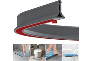 Fentar Próg prysznicowy zapora wodna, 2 m gumowa uszczelka do drzwi prysznicowych, ochrona przed przelewaniem się, próg prysznicowy do łazienek, odporna na pleśń bariera prysznicowa