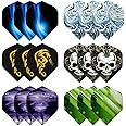 Chyaya Darts,18 Pcs Dart Flights Standard Shape Dartset Feather Replacement Tails Wing For Steel Tip And Soft Tip Darts