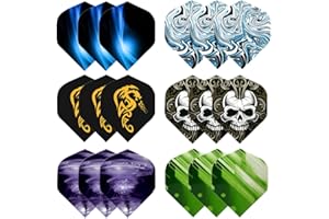 CHYAYA 18 Pcs Dart Standard Shape Dartset Feather Replacement Tails Wing For Steel Tip And Soft Tip Darts