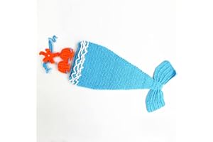 URFEDA Neugeborenes Baby Fotografie Requisiten Baby handgemachte Häkelarbeit Stricken Meerjungfrau Outfits Foto Kostüm Prop Outfit baby fotoshooting kostüm für 0-6 Monate Neugeborene Jungen Mädchen