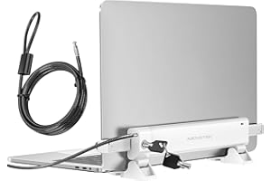 AboveTEK Laptop Security Locks with 2m Keyed Cable - Anti-Theft Locking Station, Adjustable Width 28.2-39.8cm, Desktop Fixed or Portable Mounting Option, Fits 12"-16" MacBook/Notebooks