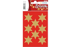 ‎HERMA HERMA 3925 Aufkleber Sterne Gold groß, 24 Stück, 33 mm, Stern Sticker aus Papier, Weihnachtssticker Sternaufkleber für Weihnachten Geschenke Adventskalender Dekoration Kinder Belohnung DIY Basteln