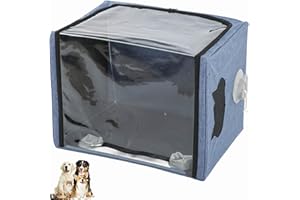 ZWINNER Pet Mist Nest, Foldable Cat Dog Oxygen Tent Made of Wear-resistant Oxford Fabric, Dog Nebulizer Machine, Hands-Free Portable ICU Pet Oxygen Therapy Cage