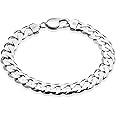 QUADRI - Extra Shiny Cuban Link Bracelet for Men 10 mm and 12mm in 925 Sterling Silver Italian Diamond-Cut - 7.5 to 9 Inches - Premium Quality - Gift Box Included