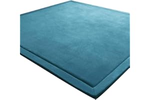 LEHOUR Tappeto di Velluto Corallo Ispessimento per Bambini Coperta strisciante Tappeto Morbido per Bambini Tatami Tappetino Antiscivolo per Bambini (Blu, 200 * 240CM)