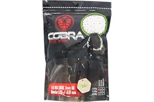 Cobra Tactical Solutions Billes BB Airsoft de Haute qualité Bio Blanche 0,30g Sac de 1 kg - 6mm 3300BBs