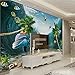 Produktbild Kuamai Benutzerdefinierte Schöne Seascape 3D Dolphin Cocos Traum Tv Hintergrund Wandmalerei China Seas Hintergrundbild Unterwasser -350X250Cm