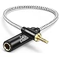 CableCreation 1/4 to 1/8 Headphone Adapter, TRS 6.35 Female to 3.5 Male Adapter Cable for Amplifier, Guitar, Headphone, Home Theater Devices, Laptop, Phone 0.3M/1FT